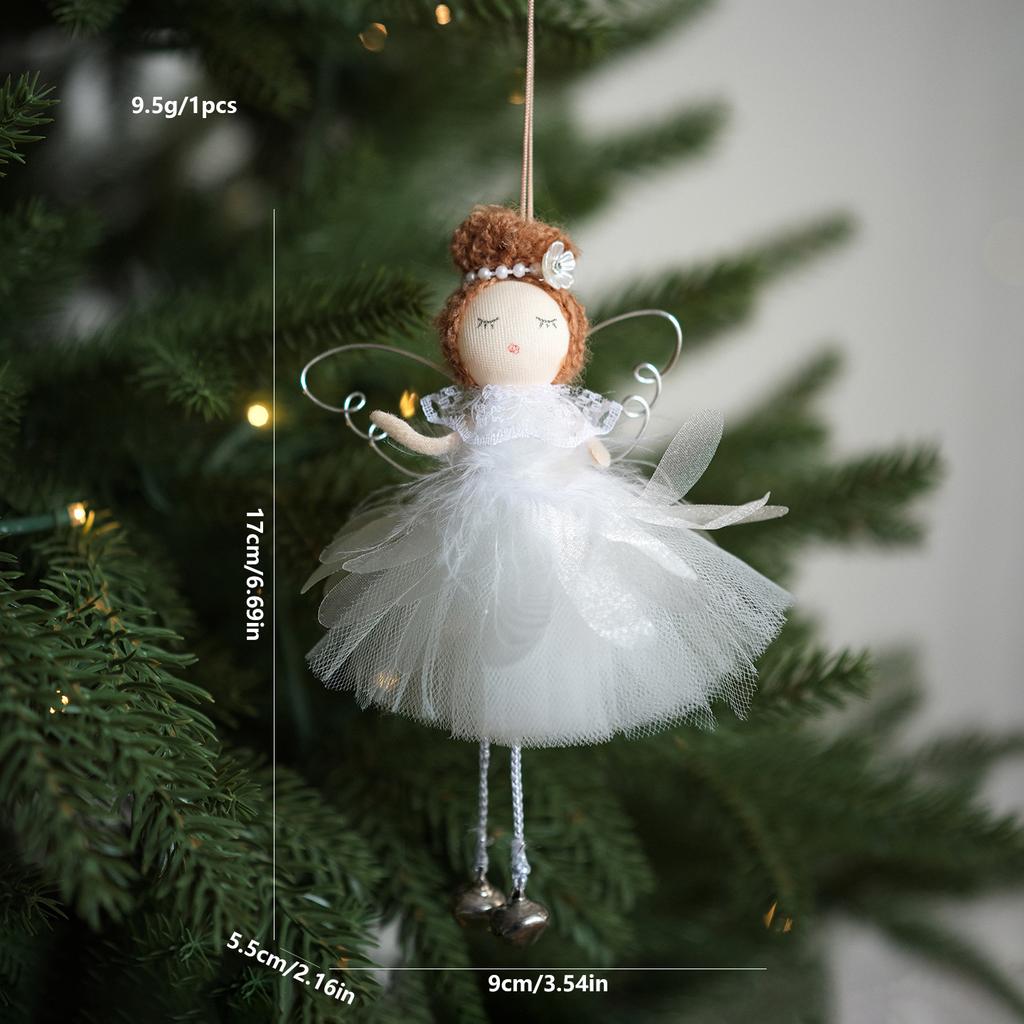 Sitting Elf Doll Angel Pendant Cute Little Girl Christmas Tree Ornaments Hanging Decorations Kids Children Day Gift