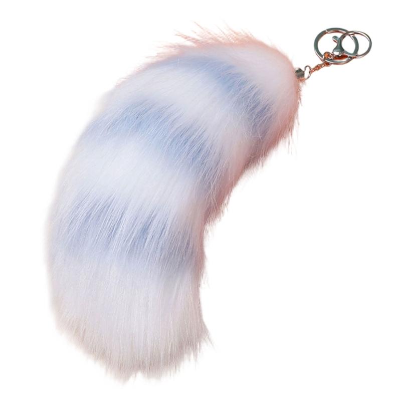 Plush Foxes Tail Keychain Soft And Cute Accessory Plush Keyring Decors For Bags Keys Or Home Decors 18cm Long
