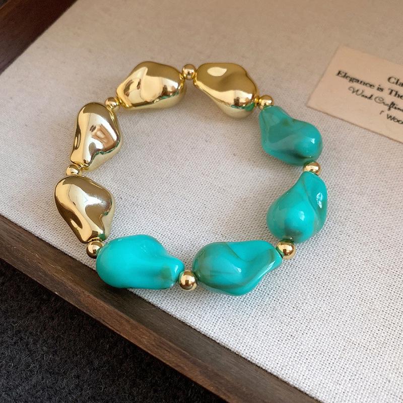 European and American retro acrylic irregular geometric beaded bracelet ethnic style niche jewelry