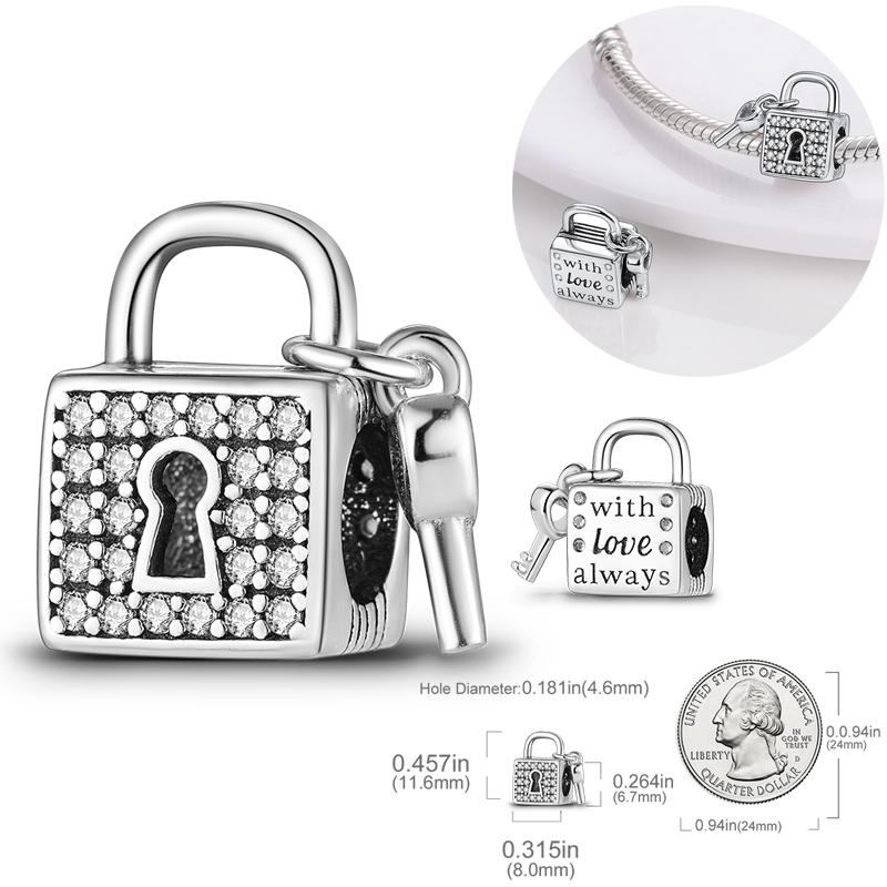 Přívěsky ze stříbra ryzosti S925, třpytivé korálky s pavé CZ, vhodné pro originální náramek, DIY