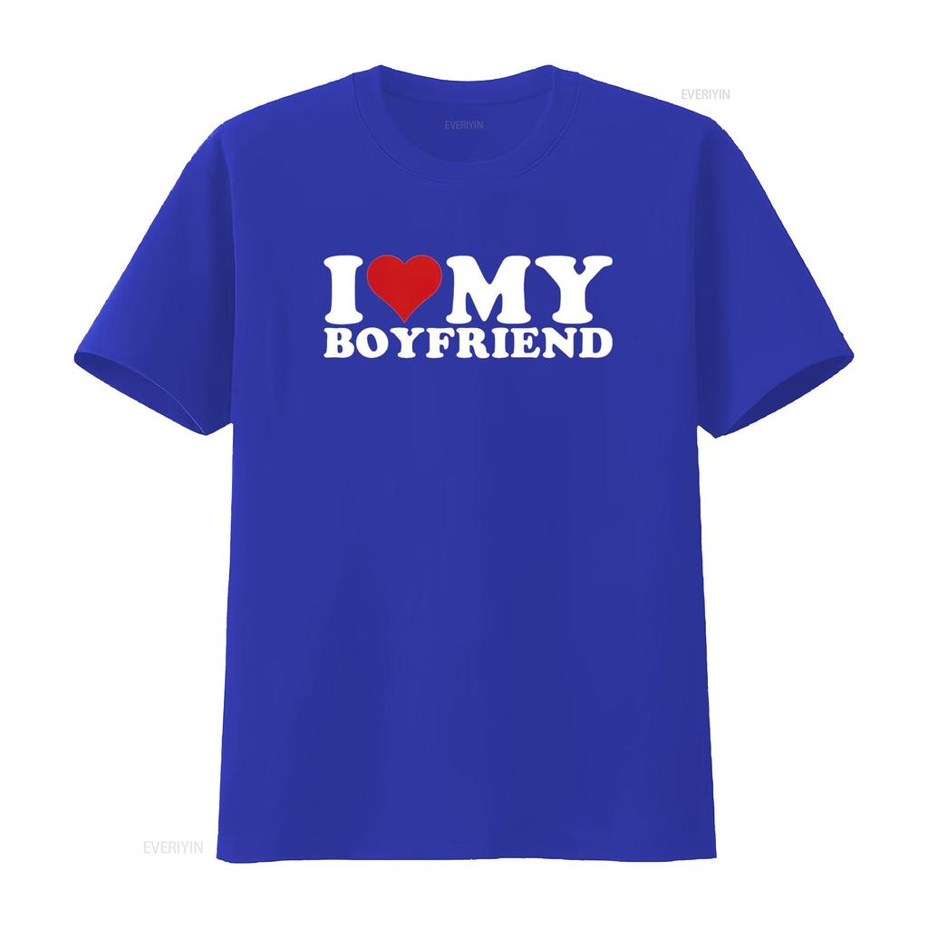 I Love My Boyfriend Heart BF T Shirt Black L Vintage Washed Designer Clothes Graphic Soft Homme Top For Everyday Wear