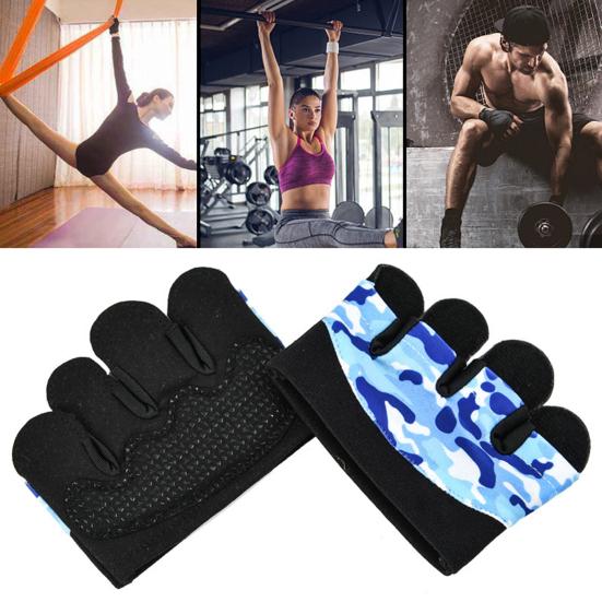 1 Paire Gants de Fitness Épaissis Perméables à la Sueur Anti-callosités Antidérapants Résistants à la Friction Quatre Doigts Gants d'Entraînement d'Haltérophilie Fourniture d'Extérieur