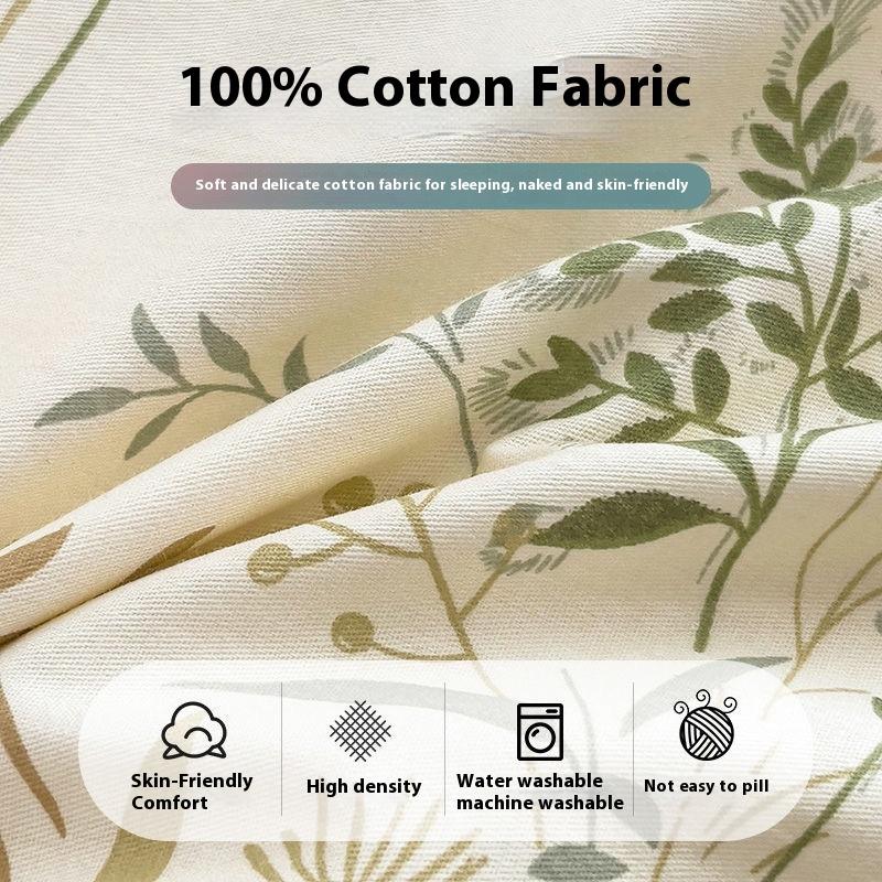 Bedding Four-piece Set Printed Skin-friendly Water Wash Sheets Quilt Cover Pillowcase Set