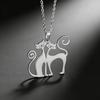 Collana Ciondolo Gatti Coppia, Gioielli Minimalisti in Acciaio Inossidabile per Animali Domestici, Catena Sottile Regalo per Amanti dei Gatti e Coppie