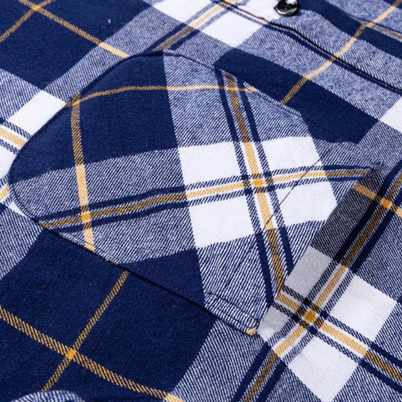 11XL / 160KG Flannel Shirts Men Large Size Plaid Long Sleeve 100% Cotton Checked Elegant Shirts Man Casual Clothes Plus Oversize