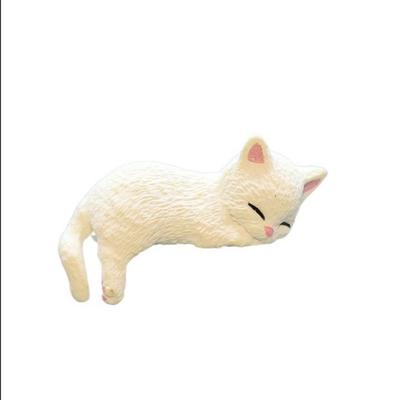 Simulation Edge Cat Figurines Cartoon Resin Cat Refrigerator Sticker Material DIY Miniatures Car Cat Ornament Desktop