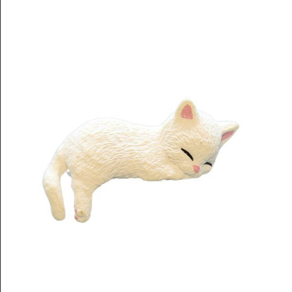 Exquisite Simulation Edge Cat Figurines Cartoon Resin Cat Refrigerator Sticker Material Miniatures DIY Car Cat Ornament Desktop