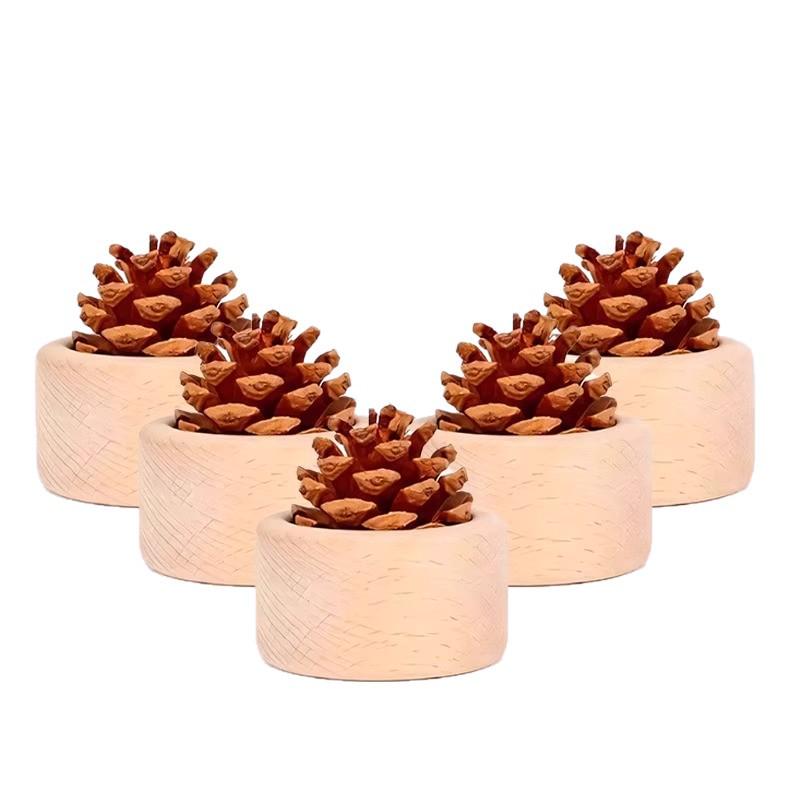 Pinecone Wood Diffuser: Flameless Floral Scent for Home & Bedroom