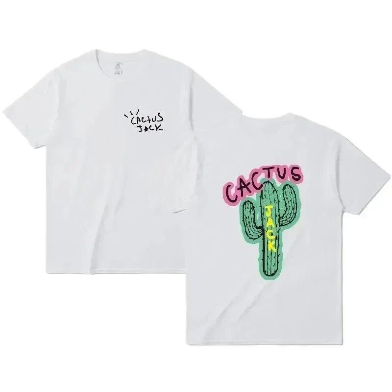 Rapper Cactus Jack Grafické Bavlněné Tričko Unisex Dámské Hip Hopové Tričko Módní Tričko s Krátkým Rukávem 2024 Léto Nadměrná Trička Topy