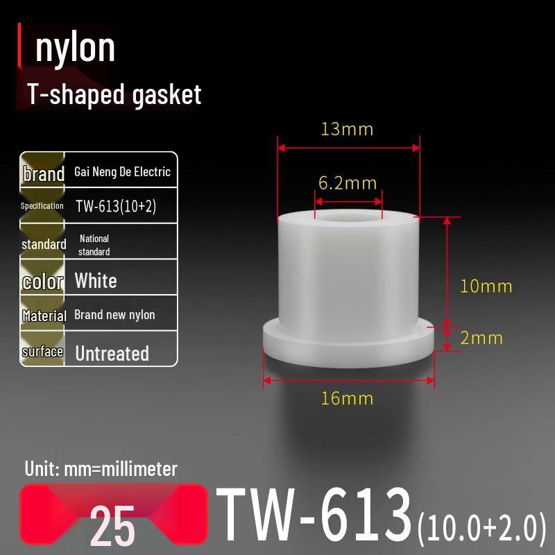 T-Shaped Nylon Gasket Ring Screw Shaft Sleeve with Concave-Convex Insulation Pad M2