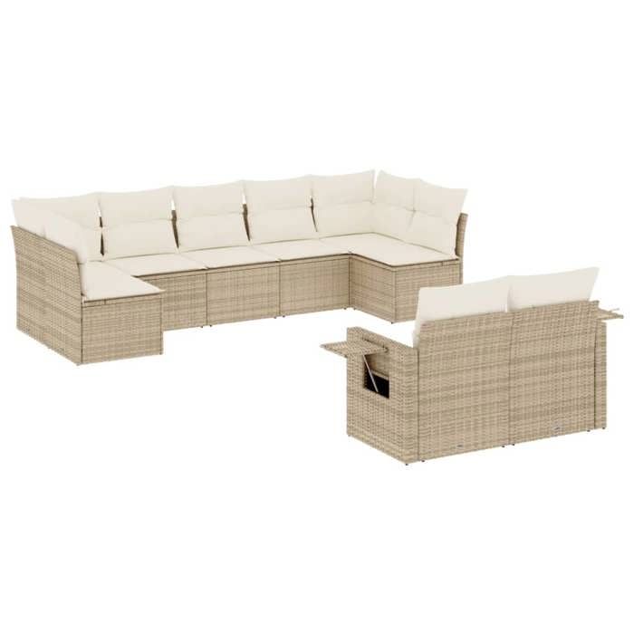 VidaXL Garden Lounge Set with Cushions 9 Pcs, Patio Sofas, Patio Furniture Set, Outdoor Furniture, Beige 3220617