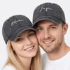 Washed Cotton Mama Papa Embroidery Caps Adjustable Baseball Cap Parents Couple Baseball Hats  Gift
