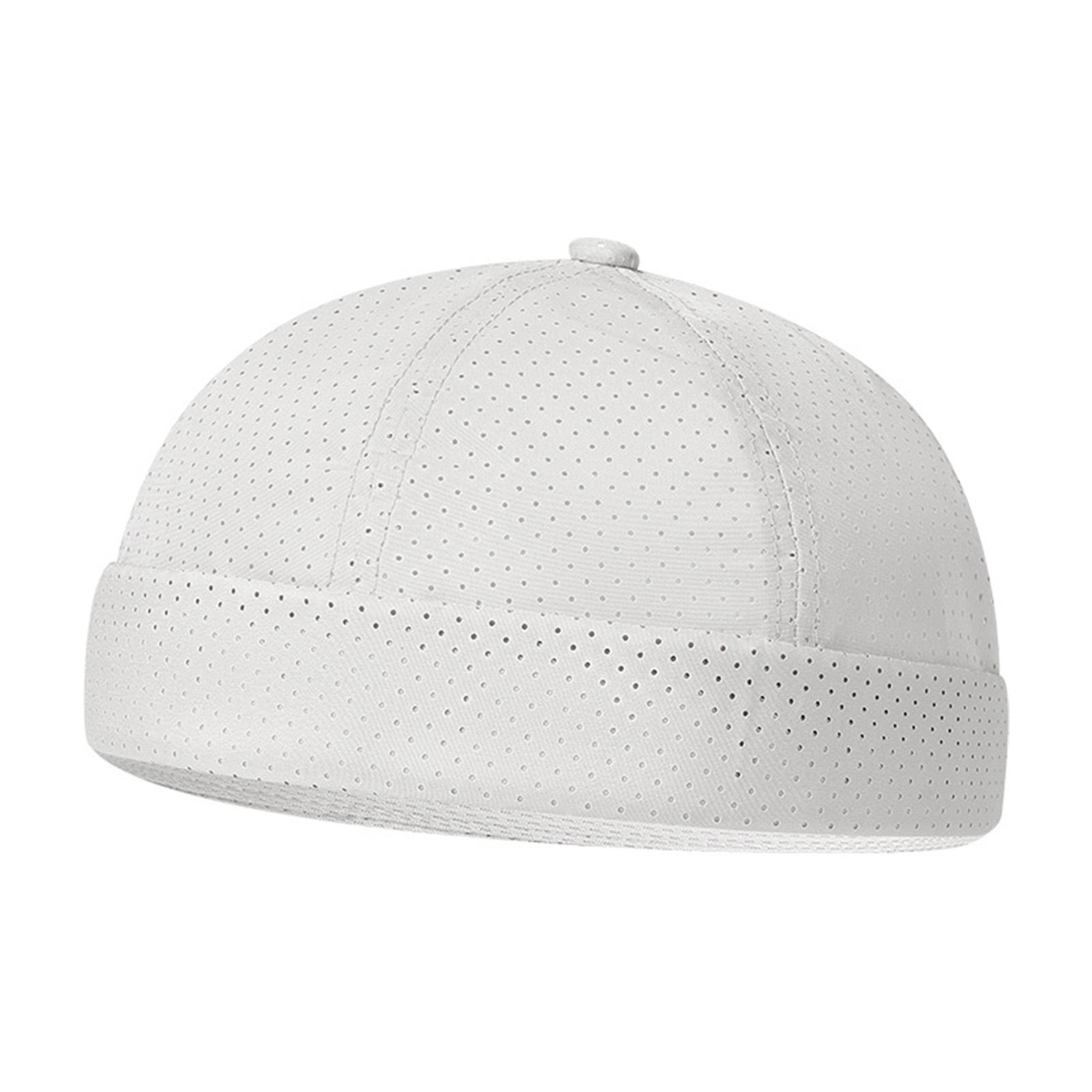 

Summer Mesh Breathable Street-style Baseball Cap Adjustable Back Buckle Brimless Hip-hop Hats For Men Women Outdoor Quick-drying белый