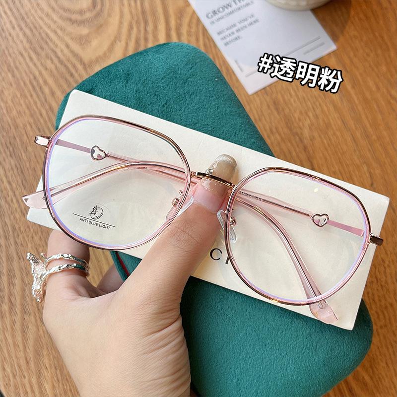 Fashion Style Eyeglass Frame For Women  Material Blue Light Blocking Women'S Glasses Round Shape Decorative Glass