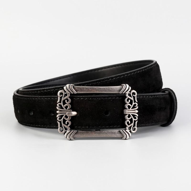 Leather Belt For Women Vintage Punk Style With Zinc Alloy Buckle For Casual Wear