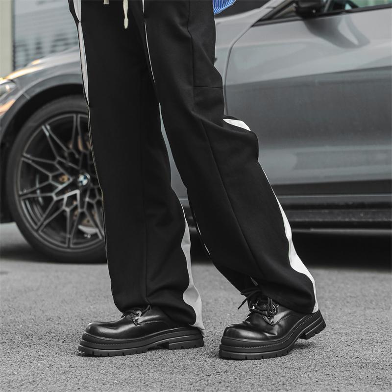 Fashion Thick soled Derby men's leather shoes Fashionable classic minimalist style Outdoor leisure business Adult quality wedding shoes