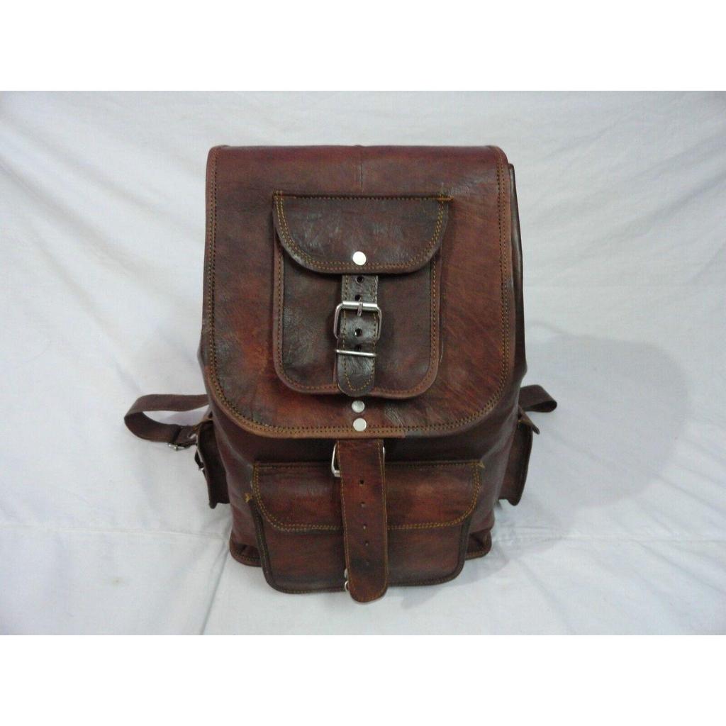 Nowa męska brązowa koza Retro podróżna skórzana prawdziwa prawdziwa skóra nowa torba plecakowa
