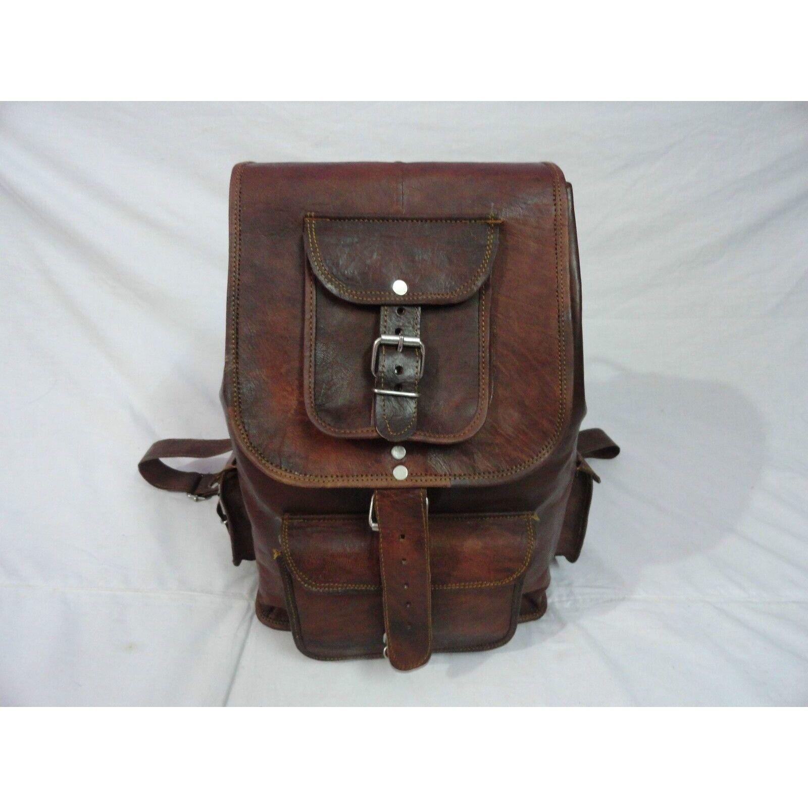 Новая мужская сумка-рюкзак из натуральной натуральной кожи с коричневой козой в стиле — фото 3