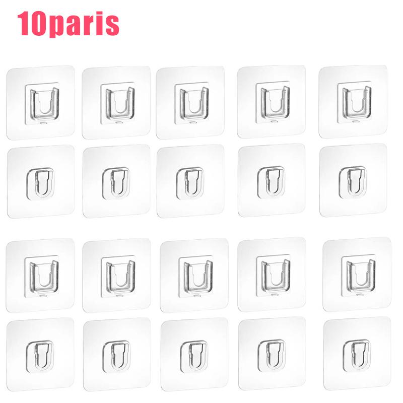 Double-Sided Adhesive Wall Hooks Multi-Purpose Transparent Hooks Waterproof Clothes Hats Towel Hooks Kitchen Bath Door Hooks