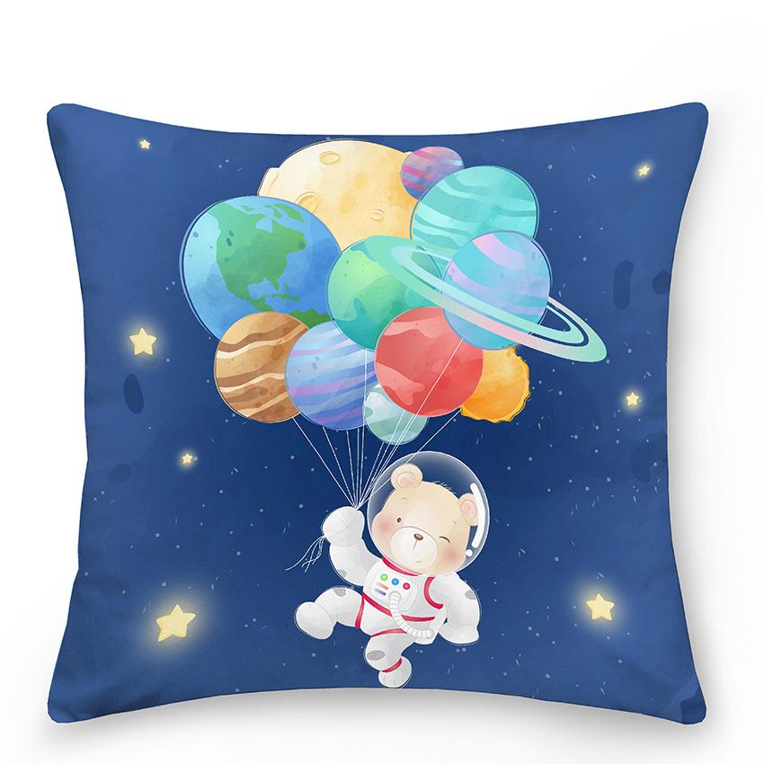 Bedroom Living Room Sofa Pillowcase Cute Panda Animal Print  Cartoon Cushion Cover Blue Home