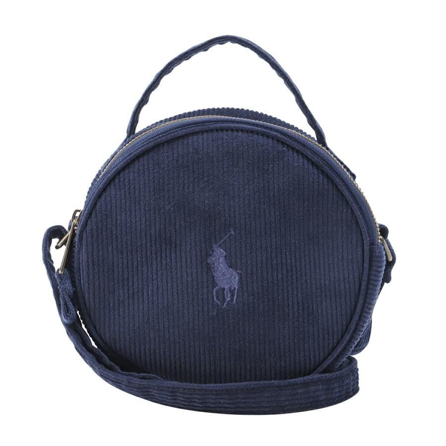 POLO RALPH LAUREN Big Pony Round Handbag in Corduroy and Navy [Used]