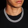 14mm Full Diamond Zircon Hip Hop Cuban Chain Necklace Bracelet for Men