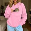 Women's Color Hooded Sweatshirt Loose Fit Long Sleeve Pullover for Couples