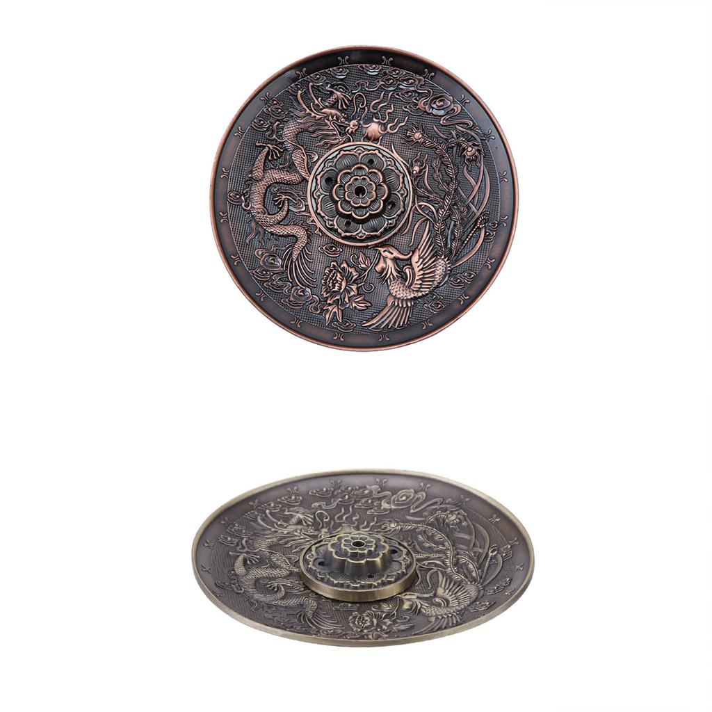 Zinc Alloy Incense Stick   Holder Dragon Pattern   Plate for Bedroom Temple Bronze