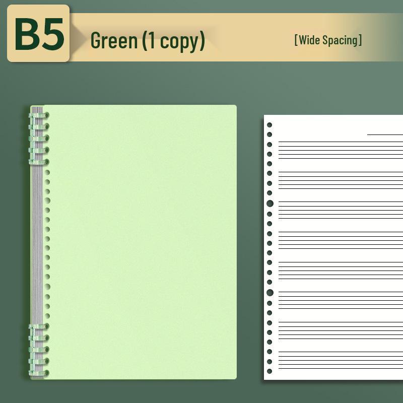 B5 Spiral-Bound Loose-Leaf Notebook: Five-Line Staff for Beginners, Students, and Children – Ideal for Piano Music Theory
