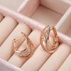 Luxury Crystal Flower Earrings For Women Micro-Wax Inlay Natural Zircon Bridal Wedding Jewelry Boho  Rose Gold Earrings