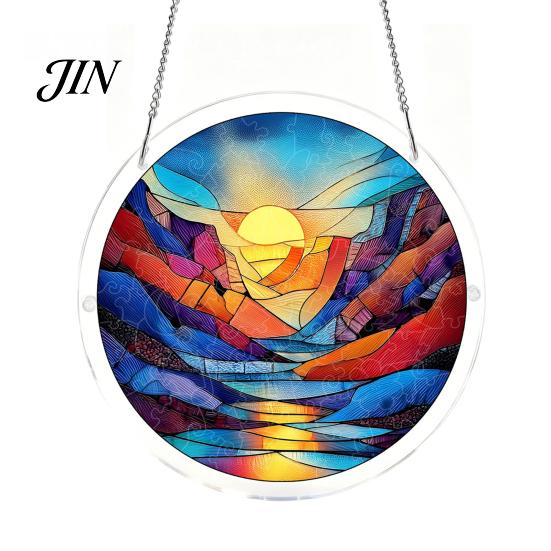Acryl Puzzle Anhänger Sonnensammler, Bunter Fensterbehang, 19 cm Sonnensammler Wochenendprojekt Dekoration Schmuckstück, Ideal zum Verschenken Und