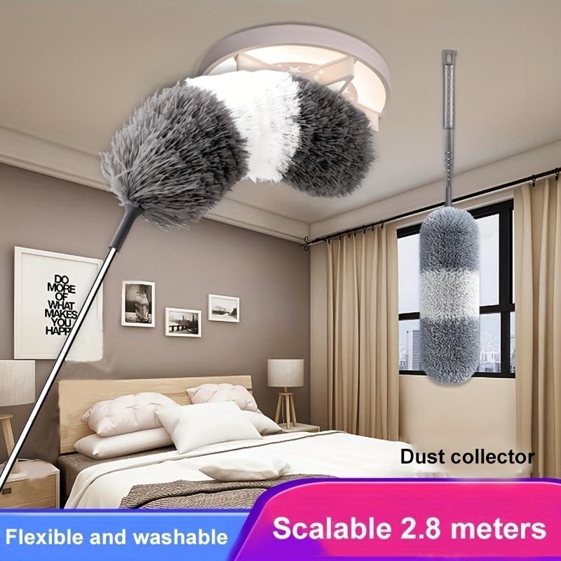Extendable Bendable Microfiber Feather Duster, 110.23 Inch Long Handle Dust Cleaner for Dust & Cobwebs, 1 Pole + Duster