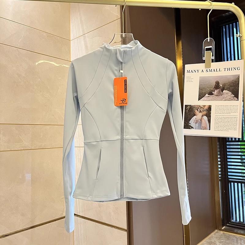 Women Sports Jacket Zip Fitness Yoga Shirt Workout Running Coats Warm Gym Long Sleeve Cardigan Slim Tight Jacket Activewear