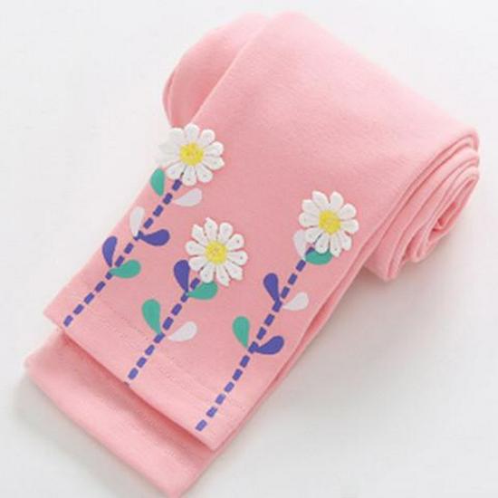 Mädchen Leggings im Prinzessinnenstil mit floraler Stickerei und Hasenprint für Frühling & Herbst