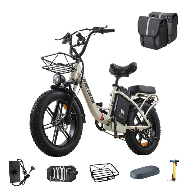 BURCHDA U8 1500W Fat Tire Electric Bike, 48V 31.5Ah Long Range Step-Thru E-Bike for City Commute & Off-Road