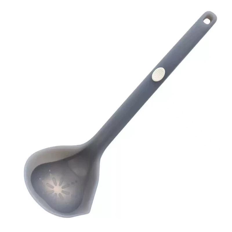 Baogang Silicone Kitchen Set: Semi-transparent Chinese Style Non-stick Spatula and Spoon, Food Grade, Ideal for Home Cooking.