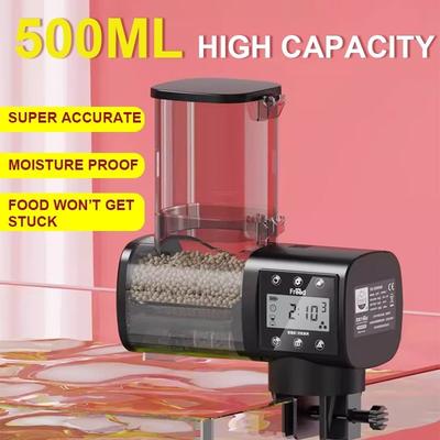500ML Aquarium Adjustable Control Dispenser Small Food Automatic Fish Feeder Large Capacity Fish Tank Intelligent Timing Feeder