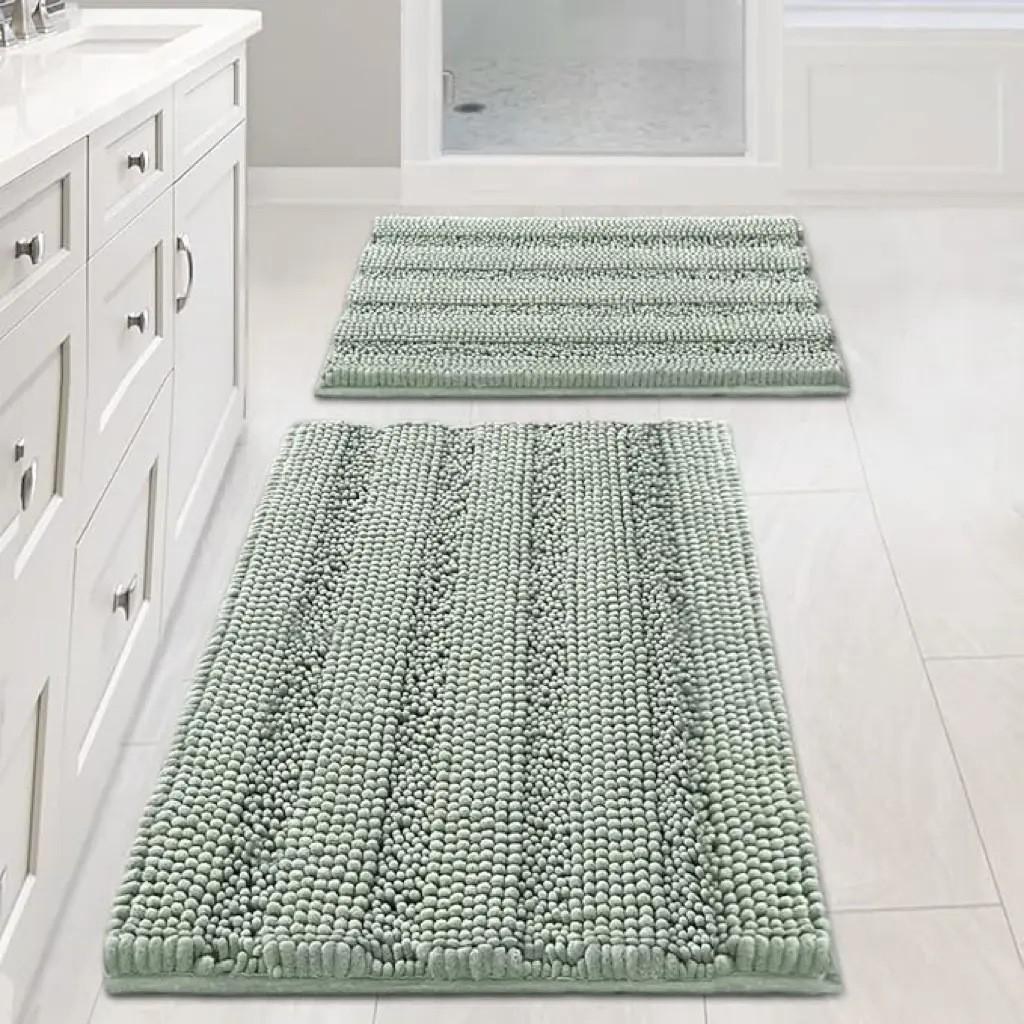 

Thick Chenille Bath Mat Anti Slip Water Absorb Bathroom Carpet for Living Room High and Low Hair Bedroom Rugs Kitchen Floor Mats 40x60cm