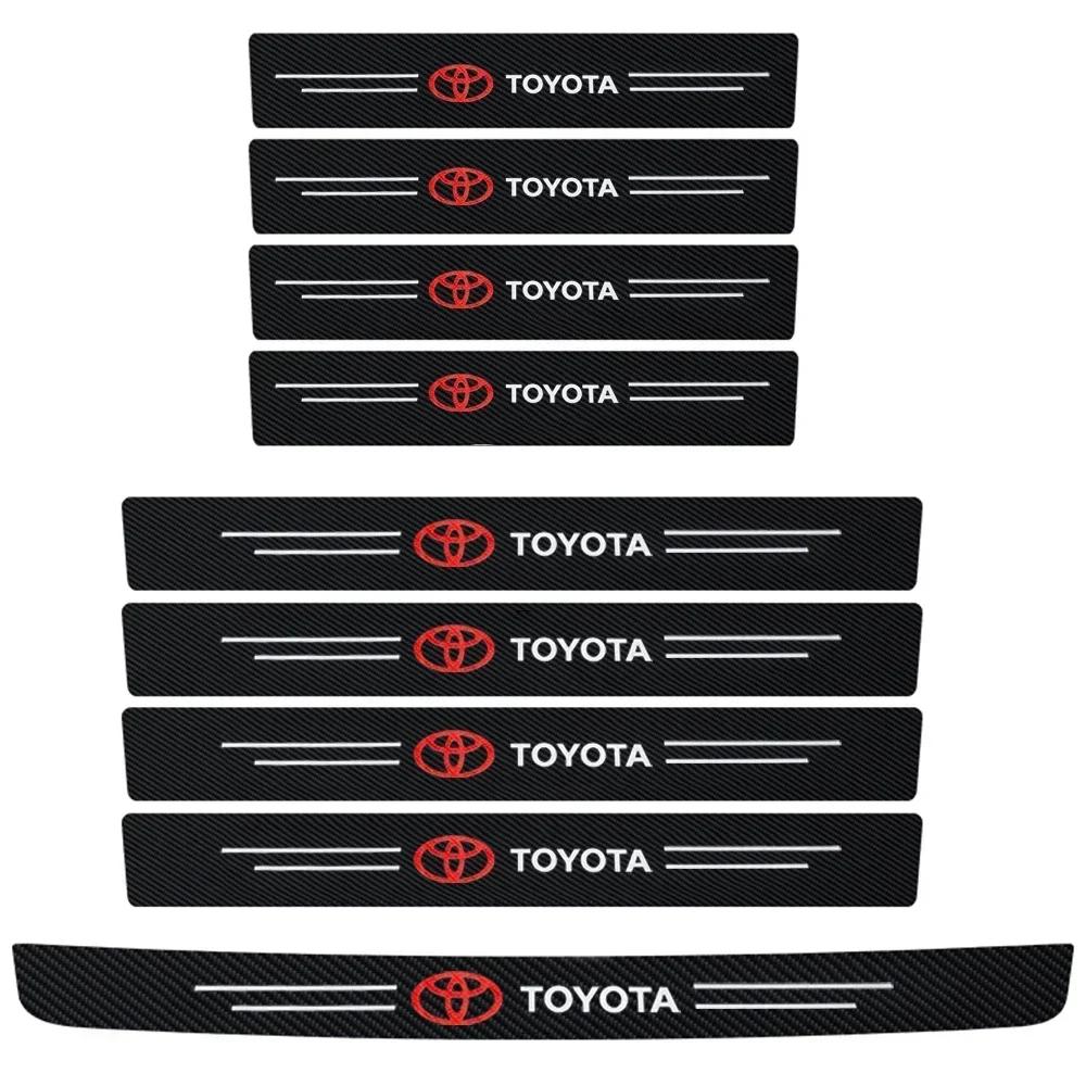 For Toyota Rav4 Yaris Prius Avensis Corolla Camry Car Threshold Strip Carbon Fiber Sticker Car Door Sill Protector Accessories