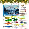 2025 Fishing Advent Calendar Christmas Fishing Baits Fishing Tackle Set 24 Days Christmas Countdown Calendar Fishing Lures Box