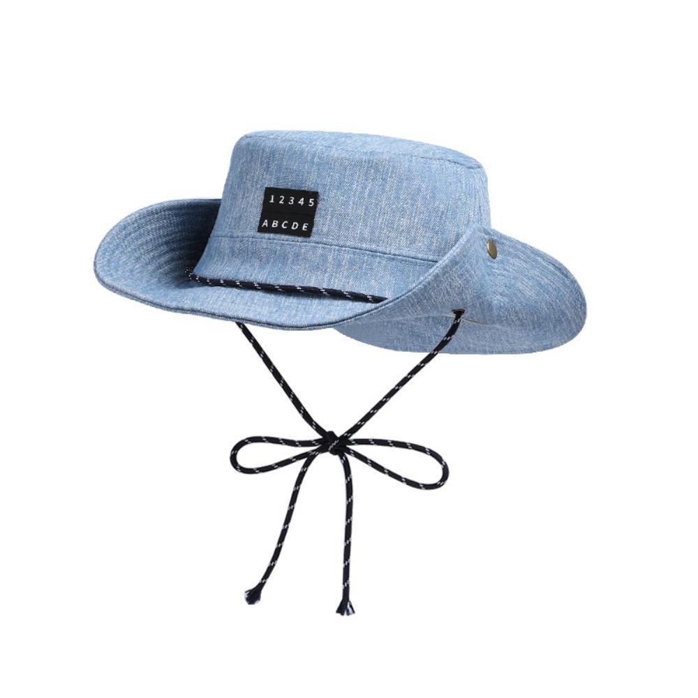 Lightweight Denim Bucket Hat Sunscreen Fisherman Hat Retro Sun Protection Basin Cap  Camping
