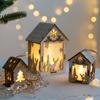 Christmas Wooden House  Christmas Decoration LED Light Xmas Tree Hanging Ornament Home New  Gift Navidad Hanging Decor