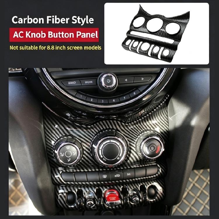 Replacement Air Conditioning Panel Frame for MINI F55 F56 F57 2014-2024, Carbon Fiber Pattern ABS Trim Cover for Dashboard Knob Area