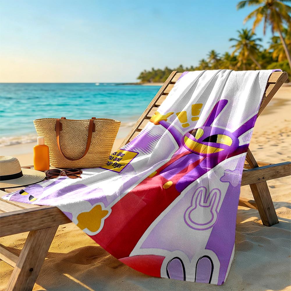 Digital Circus Beach Towel High Absorbency & Quick-Dry Comfortable Lightweight Suitable for Sports, Travel, Swimming, Yoga, Bathroom, Beach, And Pool