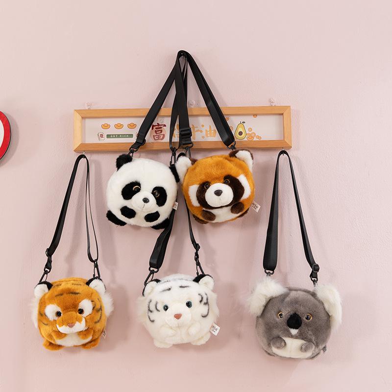 Cartoon Ball Panda Plush Toy Zoo Scenic Souvenir Tiger Crossbody Bag Children Koala