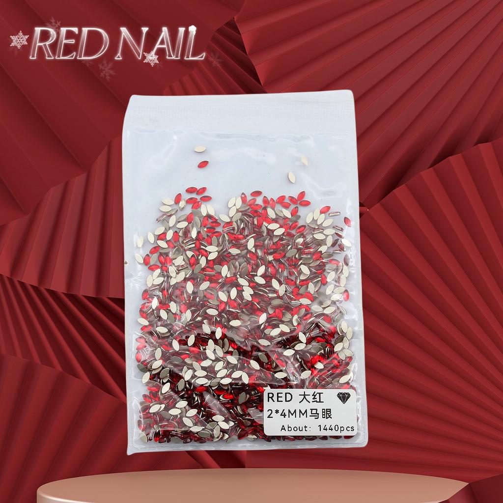 Pachet întreg de Crăciun de Anul Nou, mic, mare, roșu, fund plat, formă specială, diamant, artă pentru unghii, ornament pentru unghii, diamant roșu în formă specială