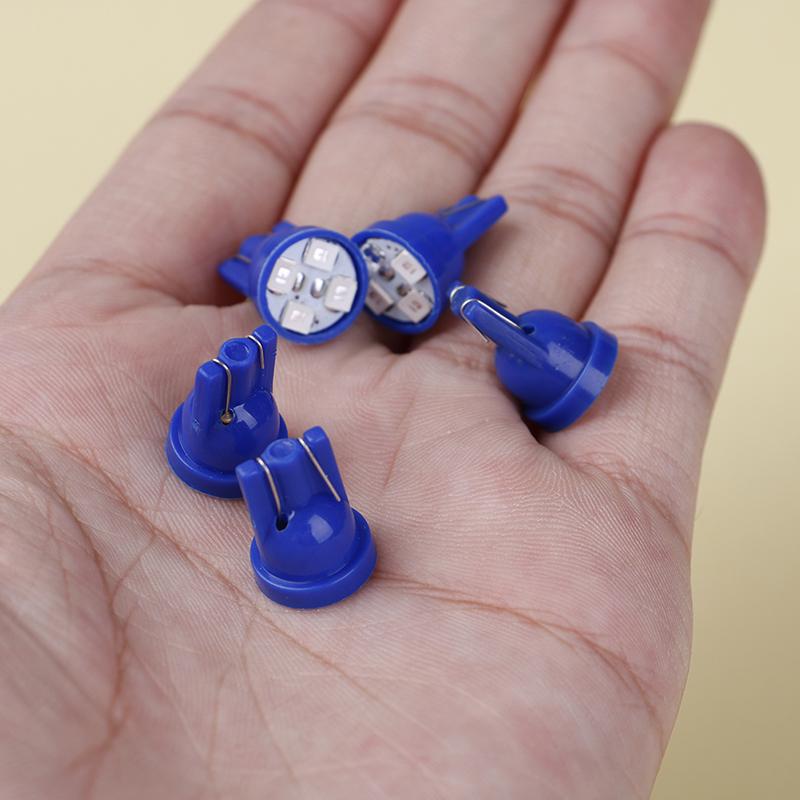 

10шт T10 клин синий 4-Smd светодиодный светильник для приборной панели W5W 194 2825 калибровочные кластерные лампы