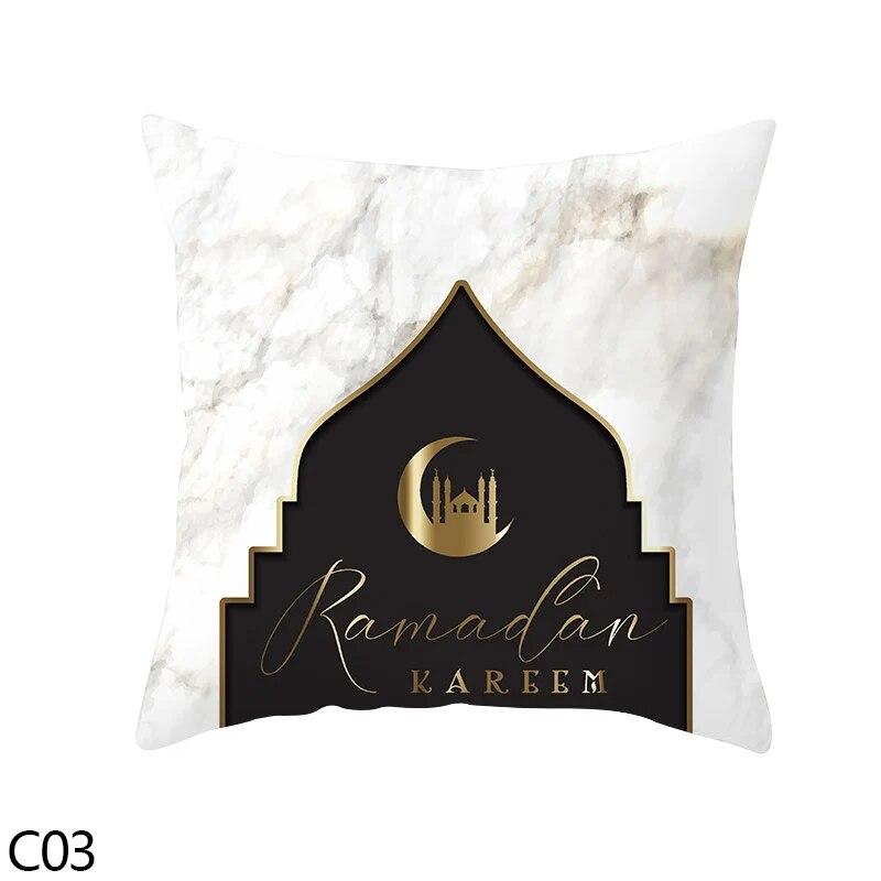 Muslim  Ramadan Eid Mubarak Print Sofa Cushion Cover Pillowcase Home Decor Party Car Bedding