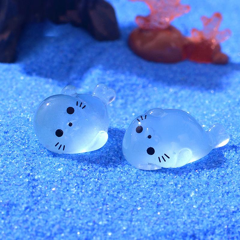 Cute Luminous Bunnies Microlandscape Mini Ornaments Fairy Gardening Miniature Figurines Resin Crafts Home Decoration