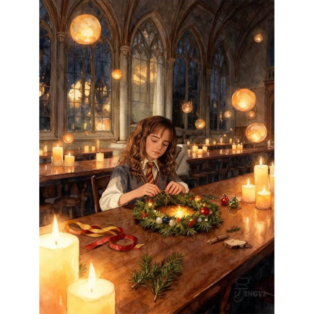 2026 New Harry Potter Christmas Castle 5D Diamond Painting Art Magical Alphabet Witch House Cross Stitch Mosaic Home Decor